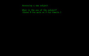 Mind Prober for IBM PC/Compatibles - Starting the assessment for a new subject.