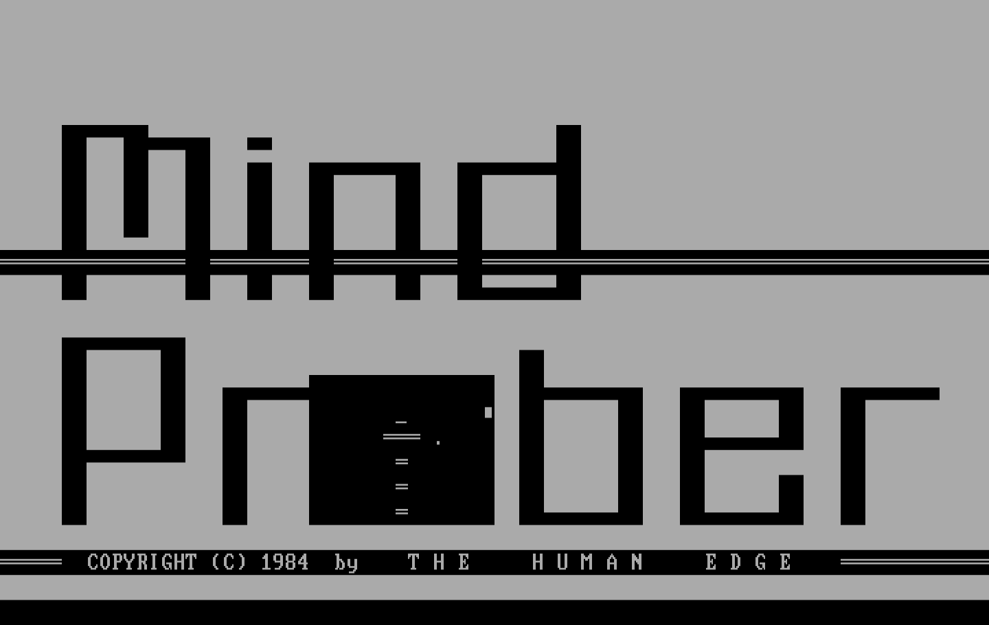 Mind Prober IBM PC/Compatibles Screenshot: Title screen.