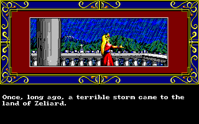 Zeliard IBM PC/Compatibles Screenshot: Opening; the story begins...