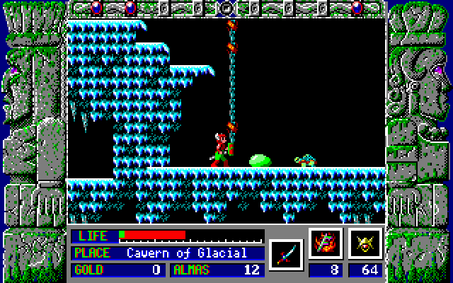 Zeliard IBM PC/Compatibles Screenshot: Uh oh, I'm trapped!