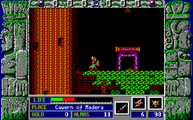 Zeliard IBM PC/Compatibles Screenshot: A town entrance.