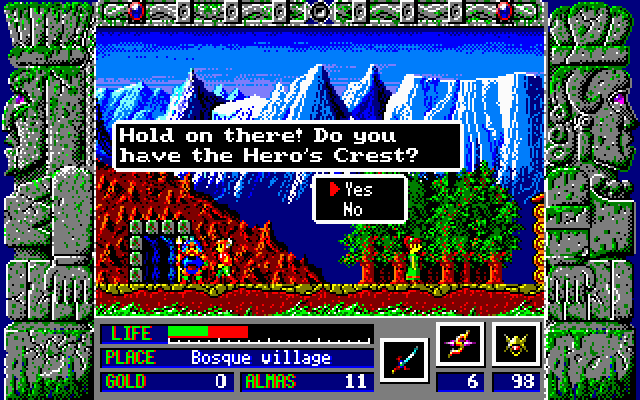 Zeliard IBM PC/Compatibles Screenshot: Hold on! Can you pass here yet?