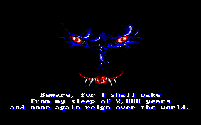 Zeliard IBM PC/Compatibles Screenshot: Your opponent awakes...
