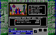 Zeliard for IBM PC/Compatibles - Buying some weapons.