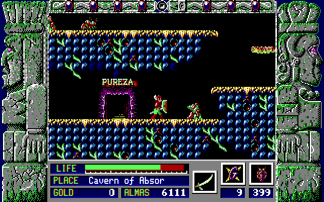 Zeliard IBM PC/Compatibles Screenshot: Outside Pureza town...