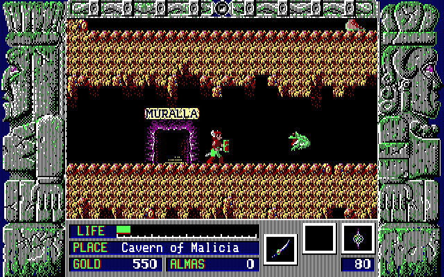 Zeliard IBM PC/Compatibles Screenshot: Entering the first cavern.