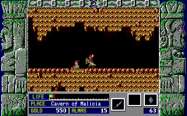Zeliard IBM PC/Compatibles Screenshot: Enemy slug attacks...