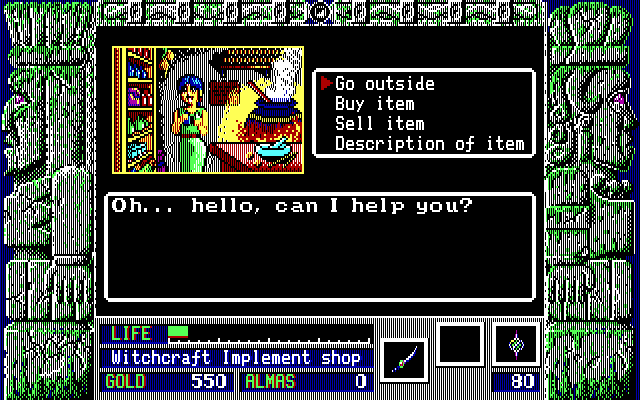 Zeliard IBM PC/Compatibles Screenshot: Need any potions?