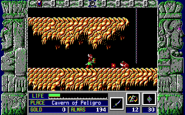 Zeliard IBM PC/Compatibles Screenshot: A frog attacks!