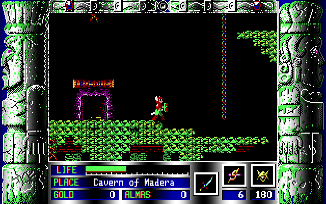 Zeliard IBM PC/Compatibles Screenshot: This part of the game takes place in a forest.