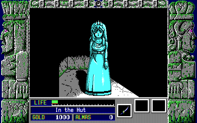 Zeliard IBM PC/Compatibles Screenshot: The princess has been turned to stone.