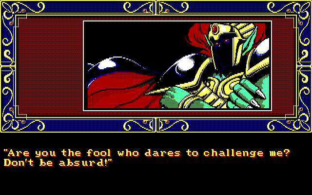 Zeliard IBM PC/Compatibles Screenshot: Are you foolish enough to challenge evil?