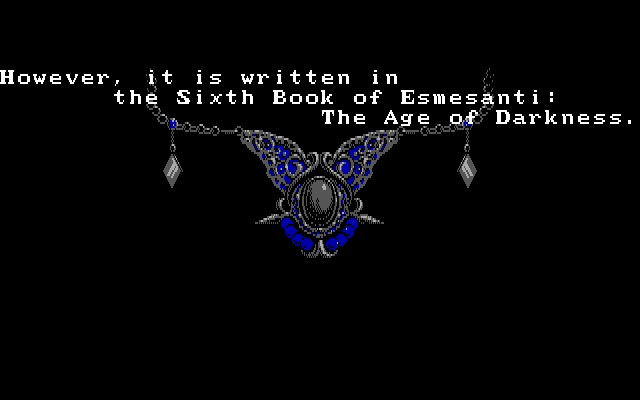 Zeliard IBM PC/Compatibles Screenshot: The story so far...