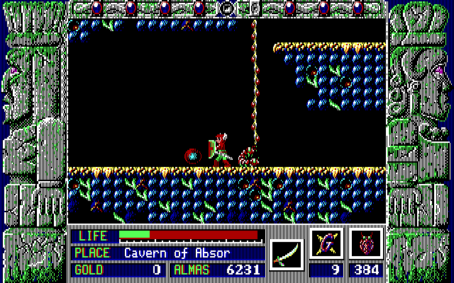 Zeliard IBM PC/Compatibles Screenshot: Destroying certain enemies leaves money behind.