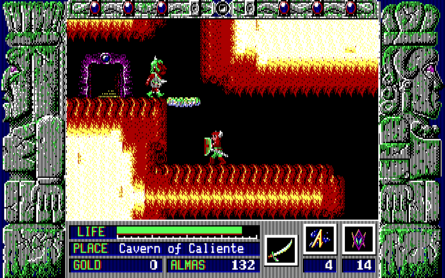 Zeliard IBM PC/Compatibles Screenshot: How do I get to that door?