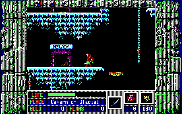 Zeliard IBM PC/Compatibles Screenshot: A town entrance.