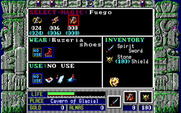 Zeliard for IBM PC/Compatibles - Inventory screen.