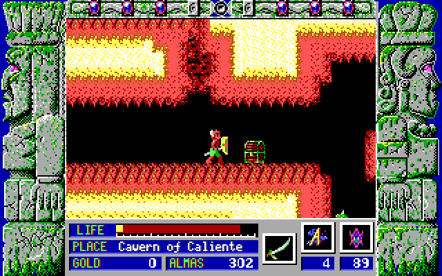 Zeliard IBM PC/Compatibles Screenshot: A treasure chest! Anything in there?