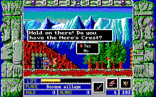 Zeliard IBM PC/Compatibles Screenshot: Do you have the hero's crest?