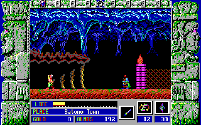 Zeliard IBM PC/Compatibles Screenshot: Entrance to a cavern.