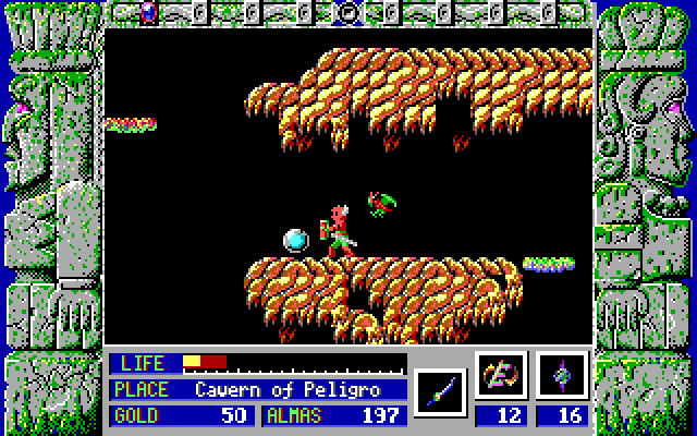 Zeliard IBM PC/Compatibles Screenshot: Money is earned for destroying certain enemies.