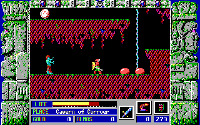 Zeliard IBM PC/Compatibles Screenshot: Uh oh, I'm surrounded!