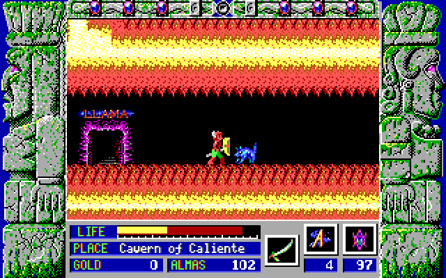 Zeliard IBM PC/Compatibles Screenshot: Under attack already!