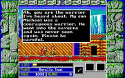 Zeliard for IBM PC/Compatibles - Talking with a character in the town.