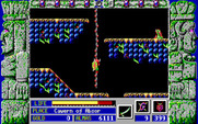 Zeliard for IBM PC/Compatibles - Climbing a rope to a new platform.