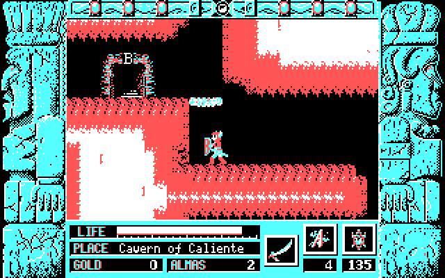 Zeliard IBM PC/Compatibles Screenshot: How to get up to the next platform?