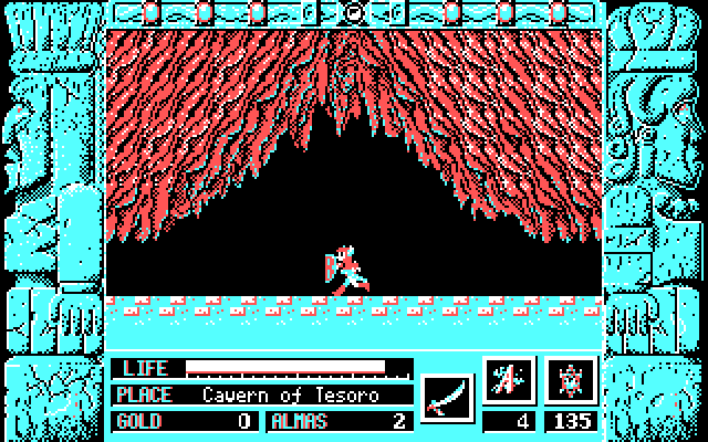 Zeliard IBM PC/Compatibles Screenshot: Running through a door to the next area...