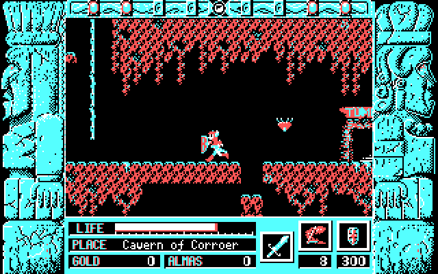 Zeliard IBM PC/Compatibles Screenshot: Careful, the floor sometimes falls out beneath you.