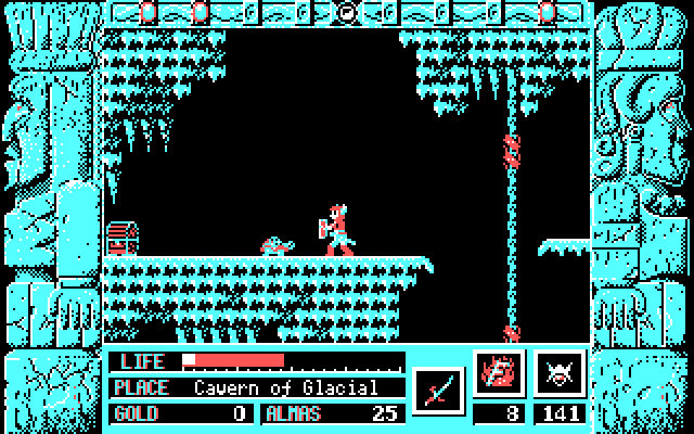 Zeliard IBM PC/Compatibles Screenshot: Found a treasure chest!