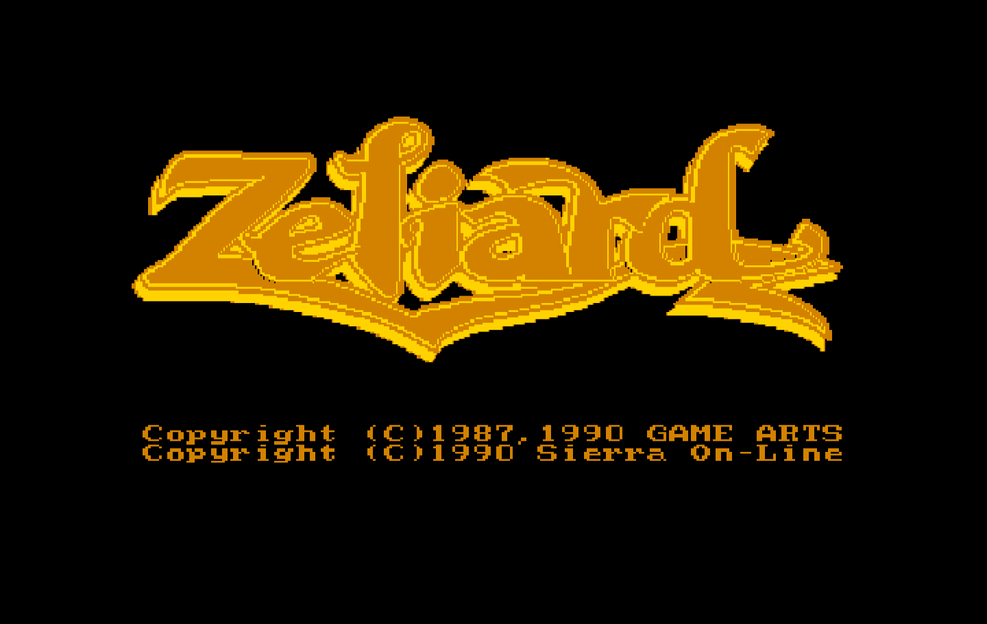Zeliard IBM PC/Compatibles Screenshot: Title screen 1.