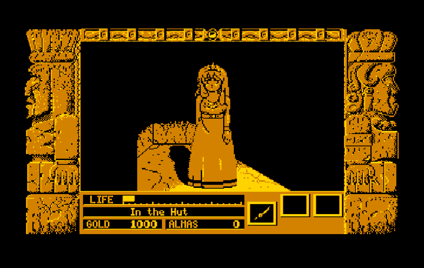 Zeliard IBM PC/Compatibles Screenshot: The princess in stone form.