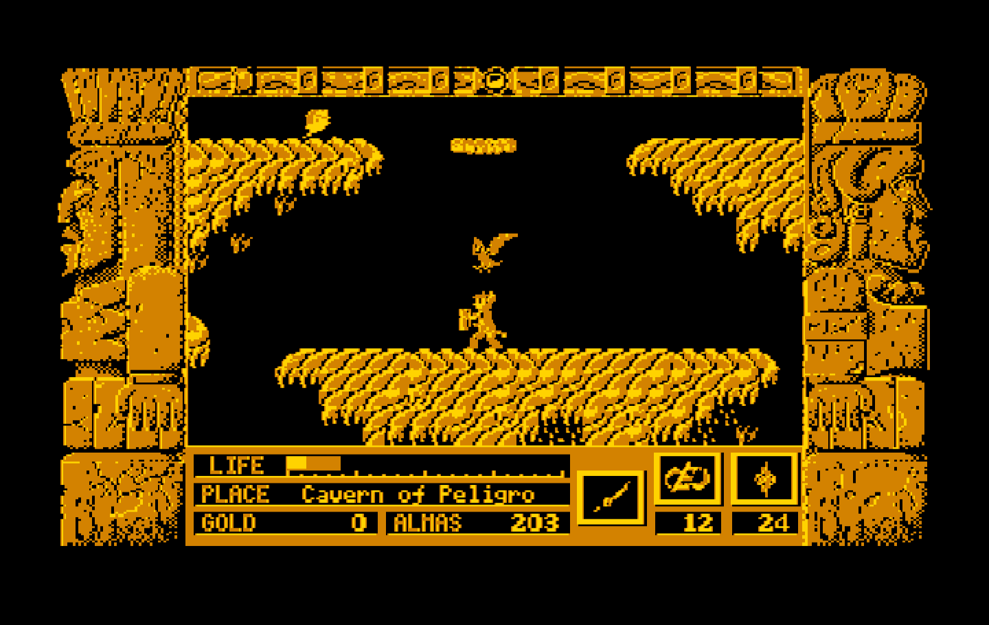Zeliard IBM PC/Compatibles Screenshot: Under attack!