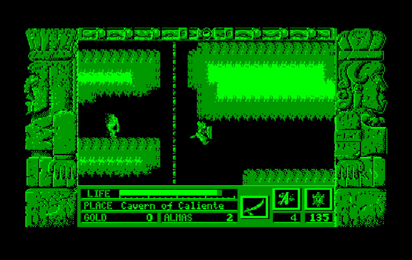 Zeliard IBM PC/Compatibles Screenshot: Running from a fire monster.