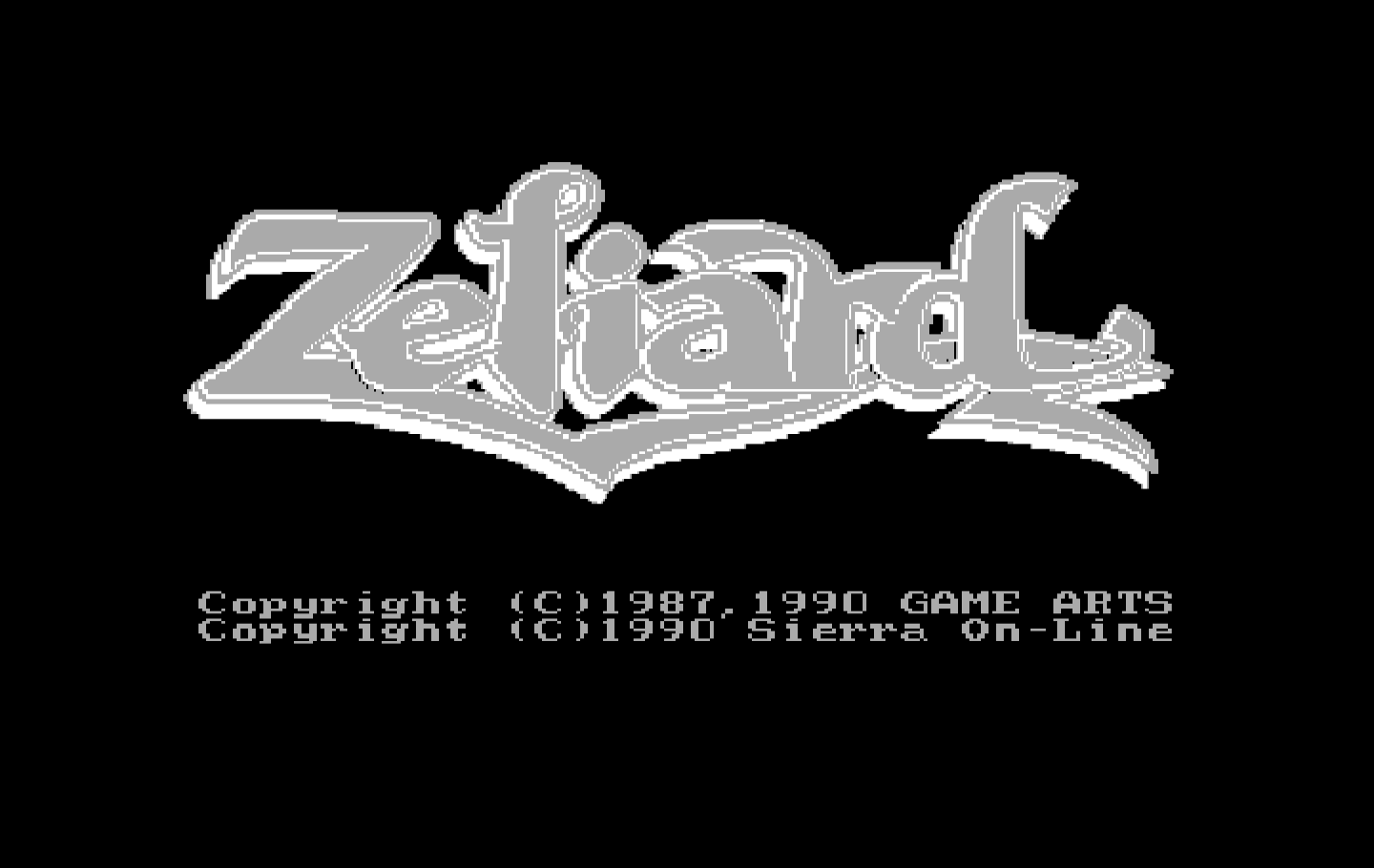 Zeliard IBM PC/Compatibles Screenshot: Title screen 1.
