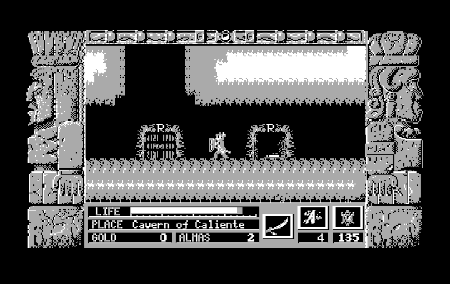 Zeliard IBM PC/Compatibles Screenshot: This door is locked, I need to find a key.