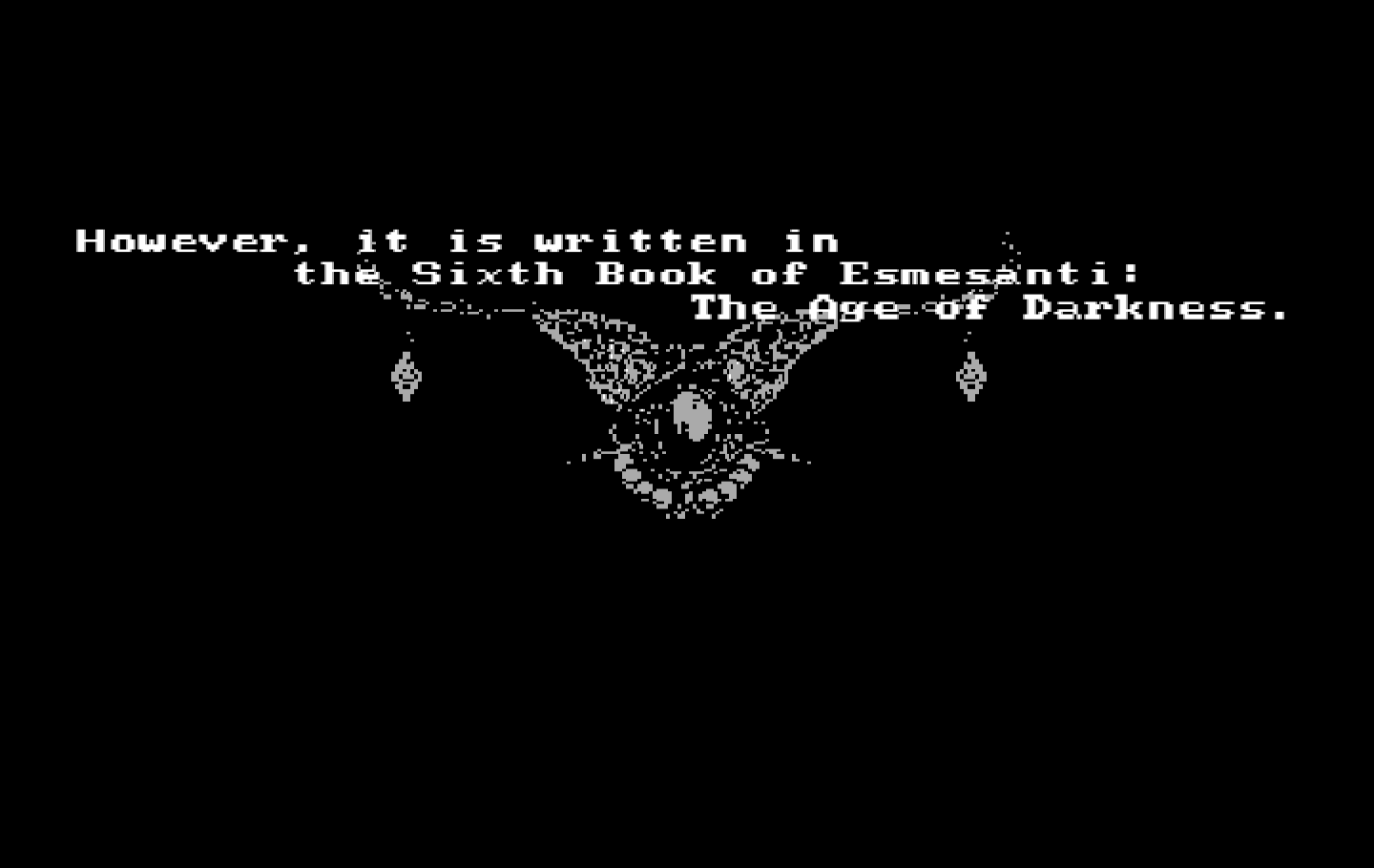 Zeliard IBM PC/Compatibles Screenshot: The story so far...