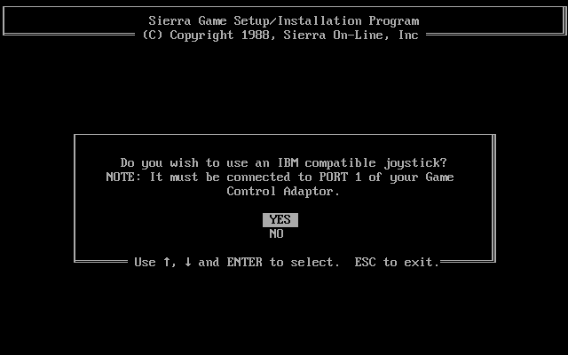 Zeliard IBM PC/Compatibles Screenshot: Do you have a joystick?