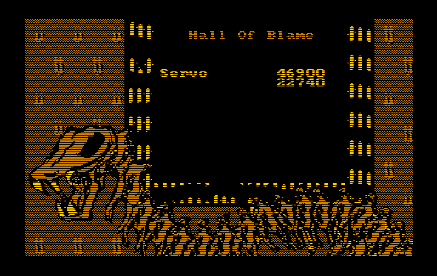 Castlevania IBM PC/Compatibles Screenshot: Game over; the high score board.