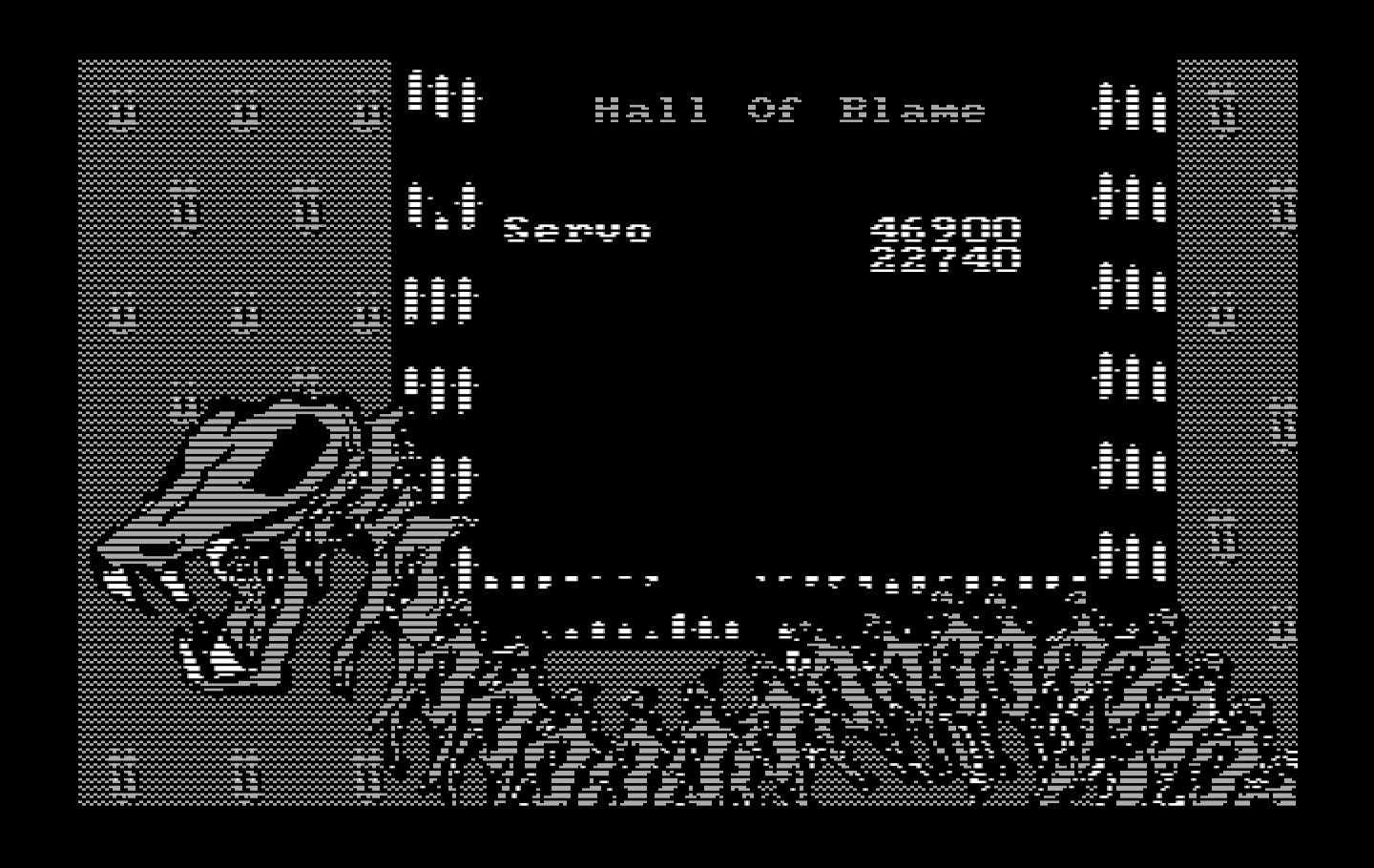 Castlevania IBM PC/Compatibles Screenshot: Game over; the high score board.