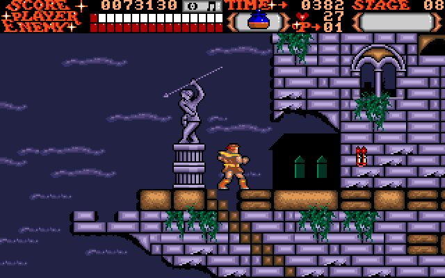 Castlevania Amiga Screenshot: Climbing my way up the castle...