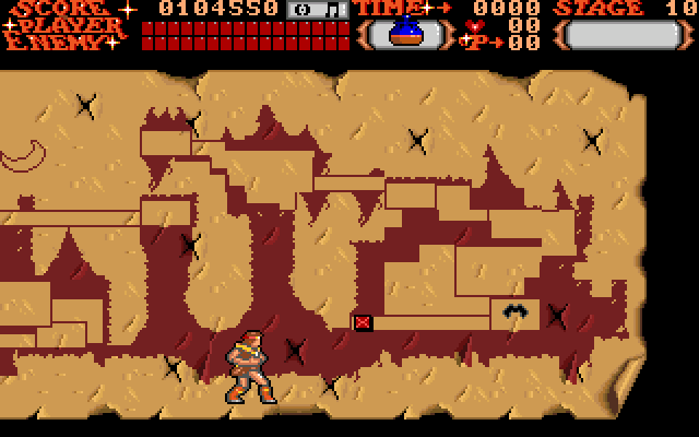 Castlevania Amiga Screenshot: The right half of the castle map.