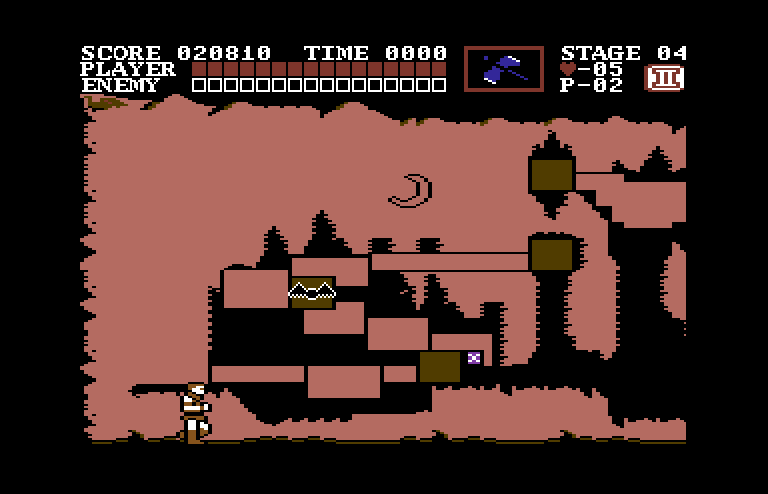 Castlevania Commodore 64 Screenshot: The castle map.
