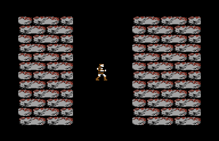 Castlevania Commodore 64 Screenshot: Falling down to the next platform...