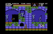Castlevania for Commodore 64 - Ghosts and hunchbacks appear at the start of level three.