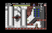 Castlevania for Commodore 64 - A giant vampire bat ends the first level.