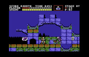 Castlevania for Commodore 64 - A skeleton blocks the path.